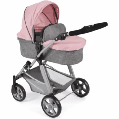 BAYER CHIC 2000 Kombi Puppenwagen NELE Melange Grau Rosa