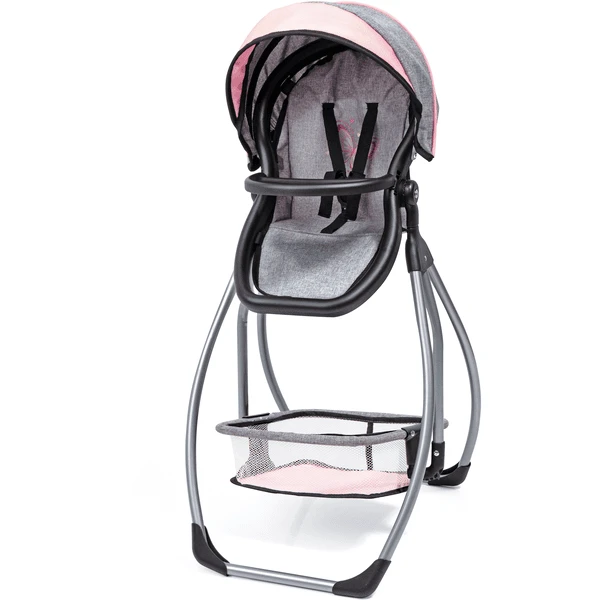 Bayer Design Puppen-Hochstuhl Trio Grau/rosa, Mit Schmetterling