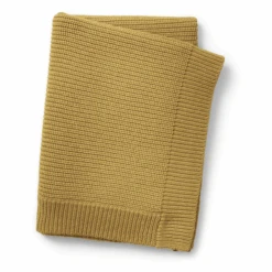 Elodie Gestrickte Wolldecke Gold