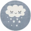 LIVONE Kinderteppich Kids Love Rugs WOLKE Rund Balu/weiss