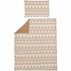 Meyco Bettwäsche Kinderbett 120 X 150 Cm Ikat Sand / Uni Toffee