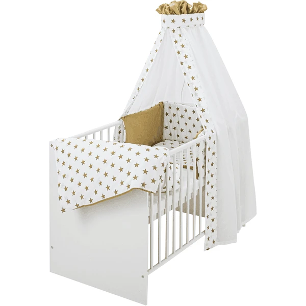 Schardt Komplettbett Classic White Big Stars Beige 60 Cm X 120 Cm