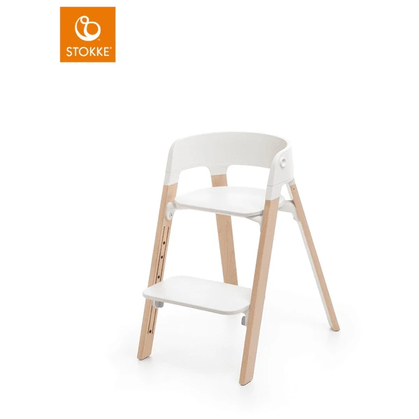 STOKKE® Steps™ Hochstuhl Weiß Buche Natur