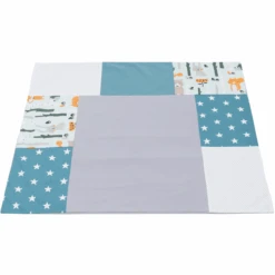Ullenboom Patchwork Wickelauflagen-Bezug Waldtiere Petrol 75x85 Cm