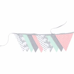 Ullenboom Wimpelkette & Stoffgirlande 325 Cm (10 Wimpel) Elefant Mint Rosa